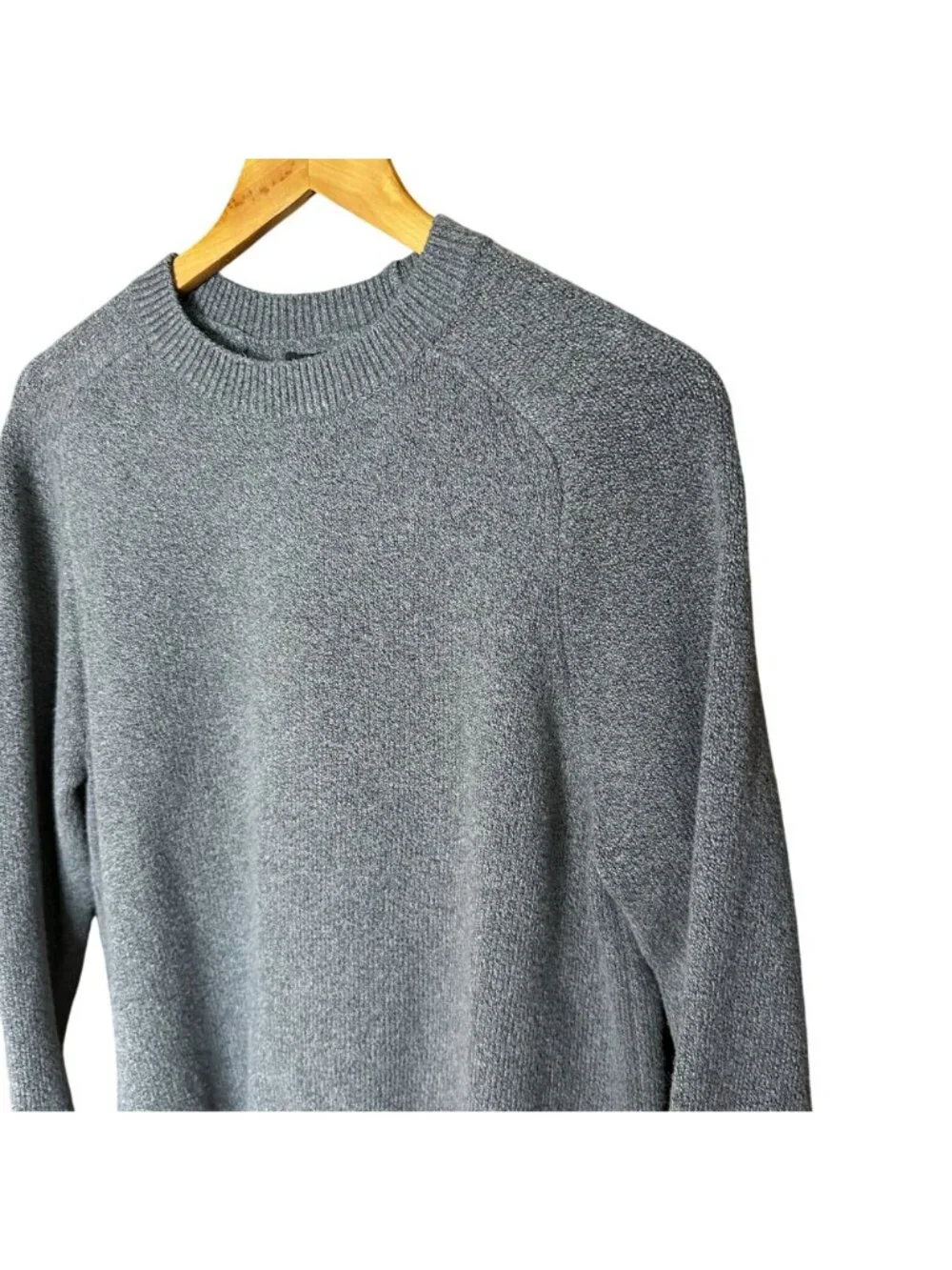Banana Republic Pullover Sweater Gray Green Cotton Blend Long Sleeve Men Medium